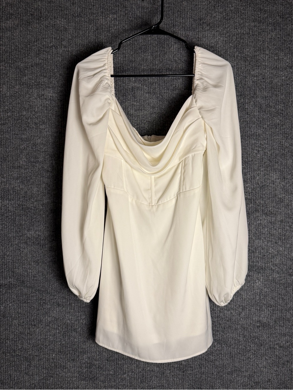 Princess Polly Lillie White Mini Dress Corset Bodice Balloon Sleeve Size 12
